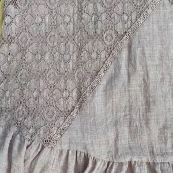 Umgee Sleeveless Lace Panel Ruffle Hem Mauve Mini Dress - Tunic Top Size L - Picture 5 of 11